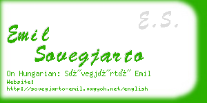 emil sovegjarto business card